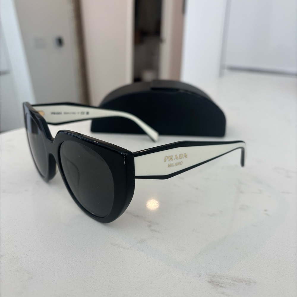 Authentic Prada Black and White Sunglasses